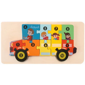 Early education puzzle for young children and babies, standing volume wooden puzzle, grab board toy