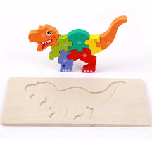 New High Quality Baby Wooden 3D Puzzle Game Cartoon Animal Intelligence Jigsaw Shape Matching Montessori Toys For Children Gifts