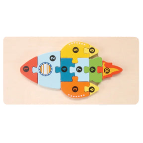 Early education puzzle for young children and babies, standing volume wooden puzzle, grab board toy