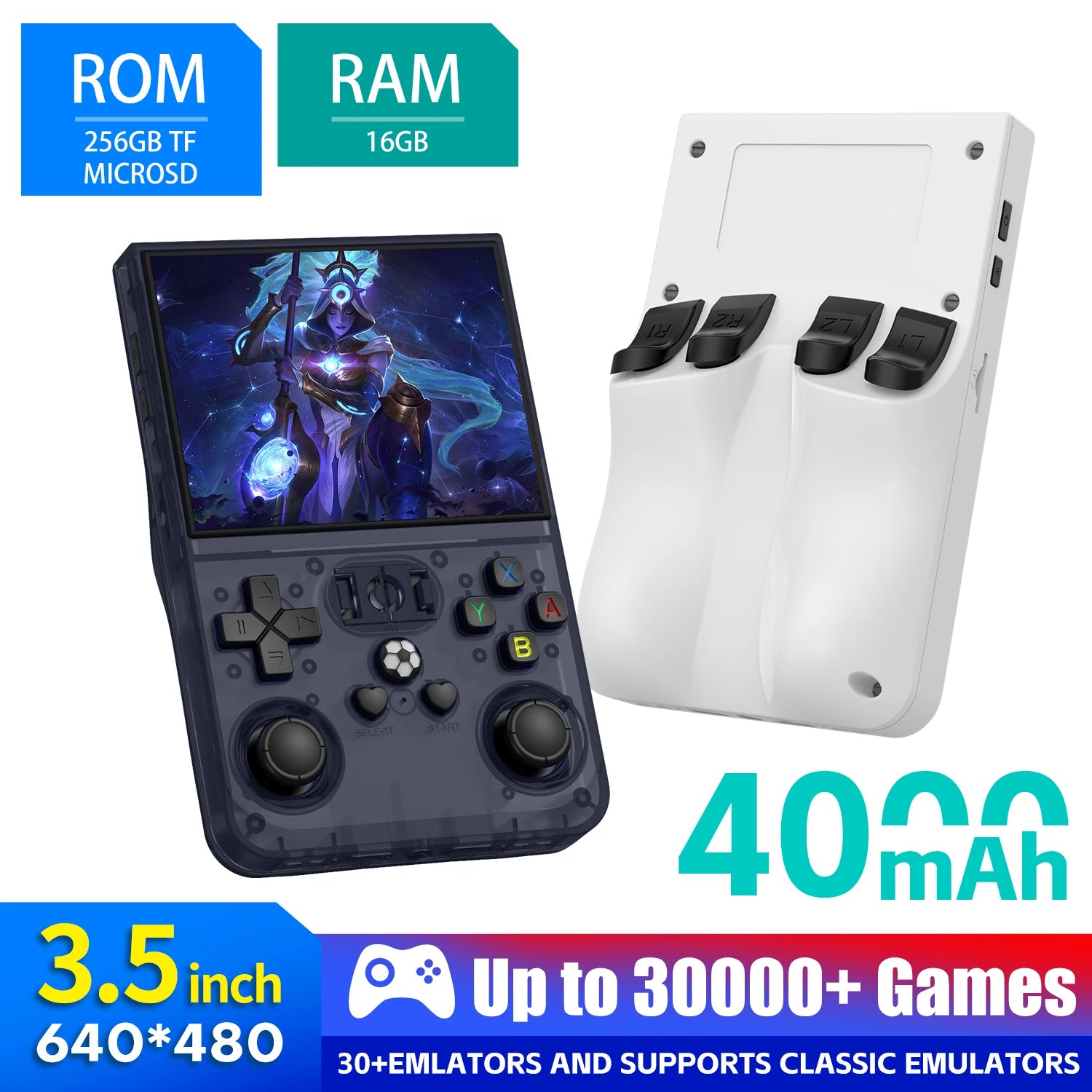 AISLPC R36PRO Retro Handheld: 3.5" IPS, 64/128GB/30000+ Classics Game Linux OS Crisp HD Visuals Expandable 256GB TF Card Support