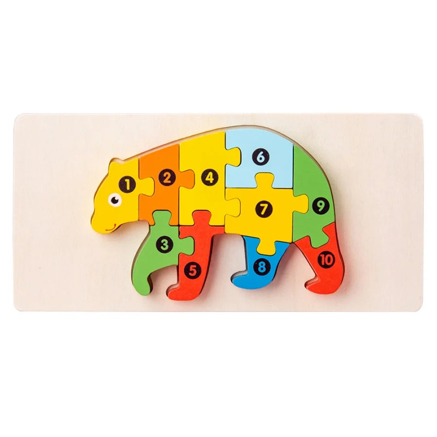 Early education puzzle for young children and babies, standing volume wooden puzzle, grab board toy