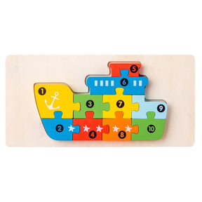 Early education puzzle for young children and babies, standing volume wooden puzzle, grab board toy