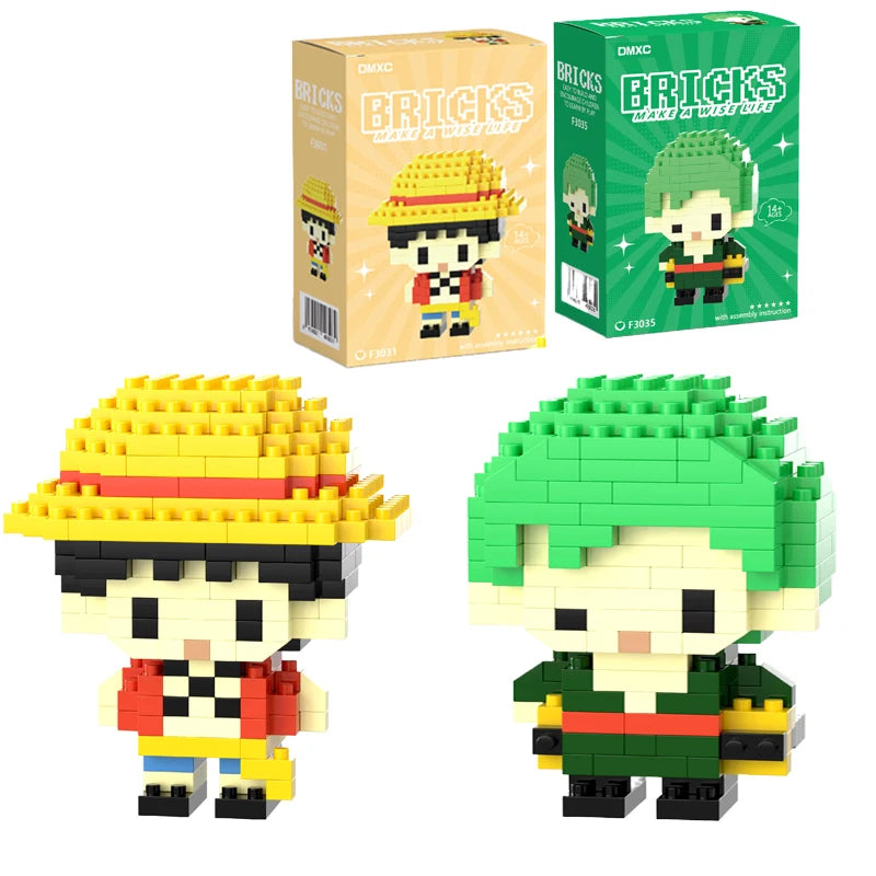 One Piaca Building Blocks Luffy Zoro Building Blocks Anime Action Figures Nami Usopp Toy Kids Toys For Children Birthday Gifts