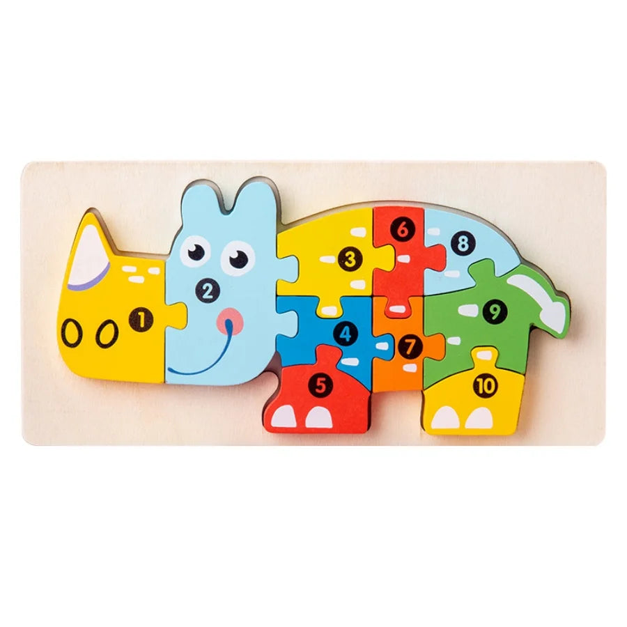 Early education puzzle for young children and babies, standing volume wooden puzzle, grab board toy