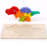 New High Quality Baby Wooden 3D Puzzle Game Cartoon Animal Intelligence Jigsaw Shape Matching Montessori Toys For Children Gifts