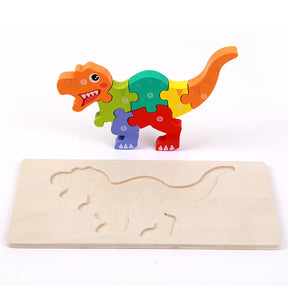 New High Quality Baby Wooden 3D Puzzle Game Cartoon Animal Intelligence Jigsaw Shape Matching Montessori Toys For Children Gifts