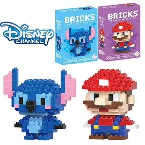 Disney LiLo Stitch Toys Building Blocks Pokeman Pikechu lega Anime Cartoon Character Model Building Blocks Toy for children Gift